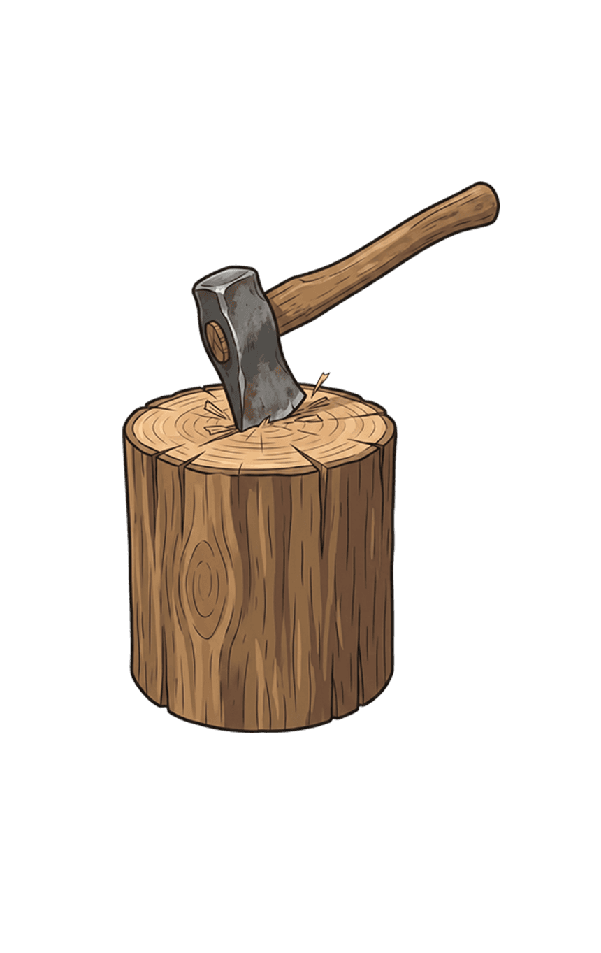 Axe in a log